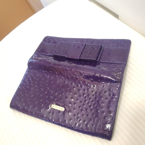 Michael Kors Deep Purple Embossed Patent Leather Clutch